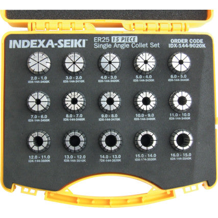 INDEXA ER25 15PCE COLLET SET IDX1449020K INDEXA