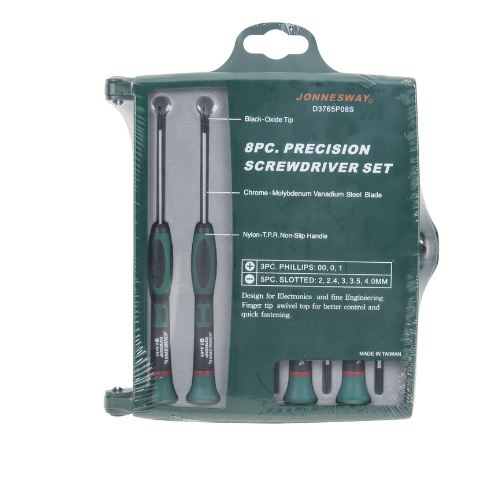 JONNESWAY 8PCS PRECISION SCREWDRIVER SET (L:65MM) D3765P08S