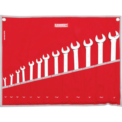 1/4-1" A/F PROF COMBINATION SPANNER SET 13PC KENNEDY