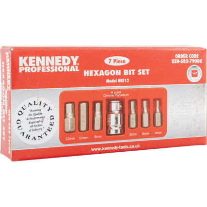 4-12mm 1/2" SQ DR HEX BIT SET 7PC