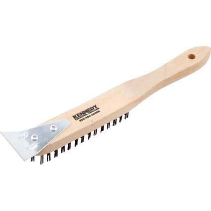 4-ROW WIRE SCRATCH BRUSHWITH SCRAPER