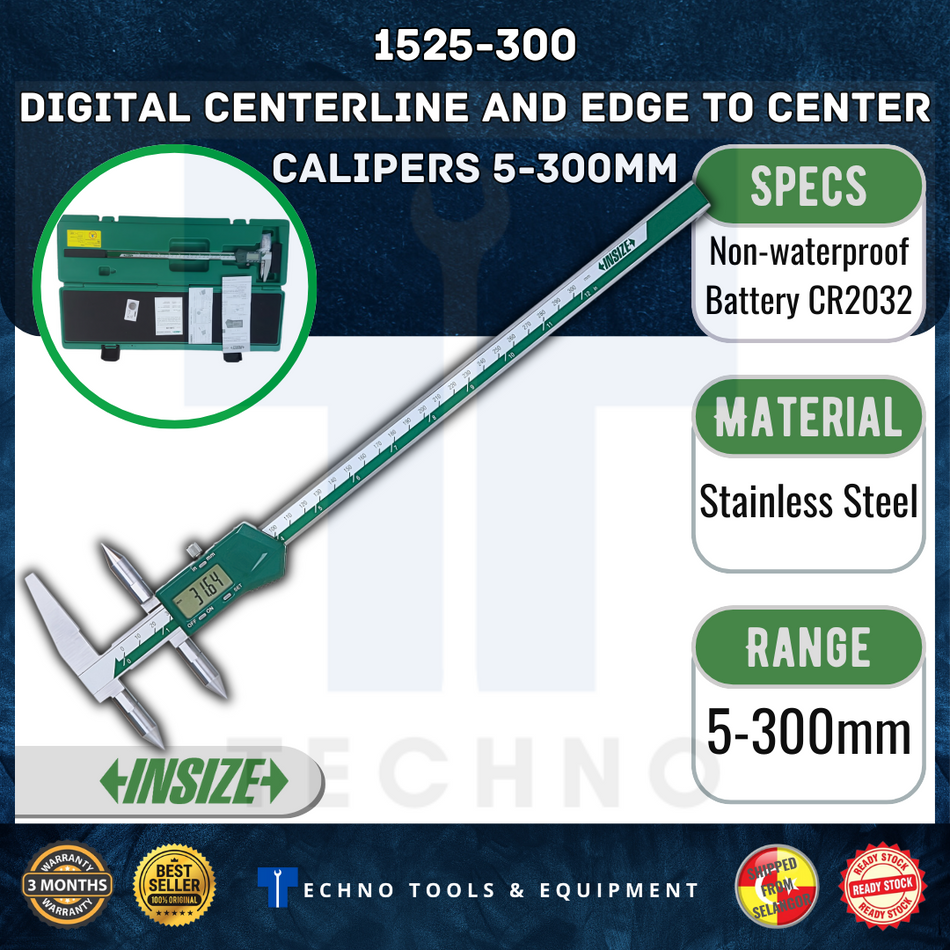 INSIZE 1525-300 Digital Centerline And Edge To Center Calipers 5-300mm