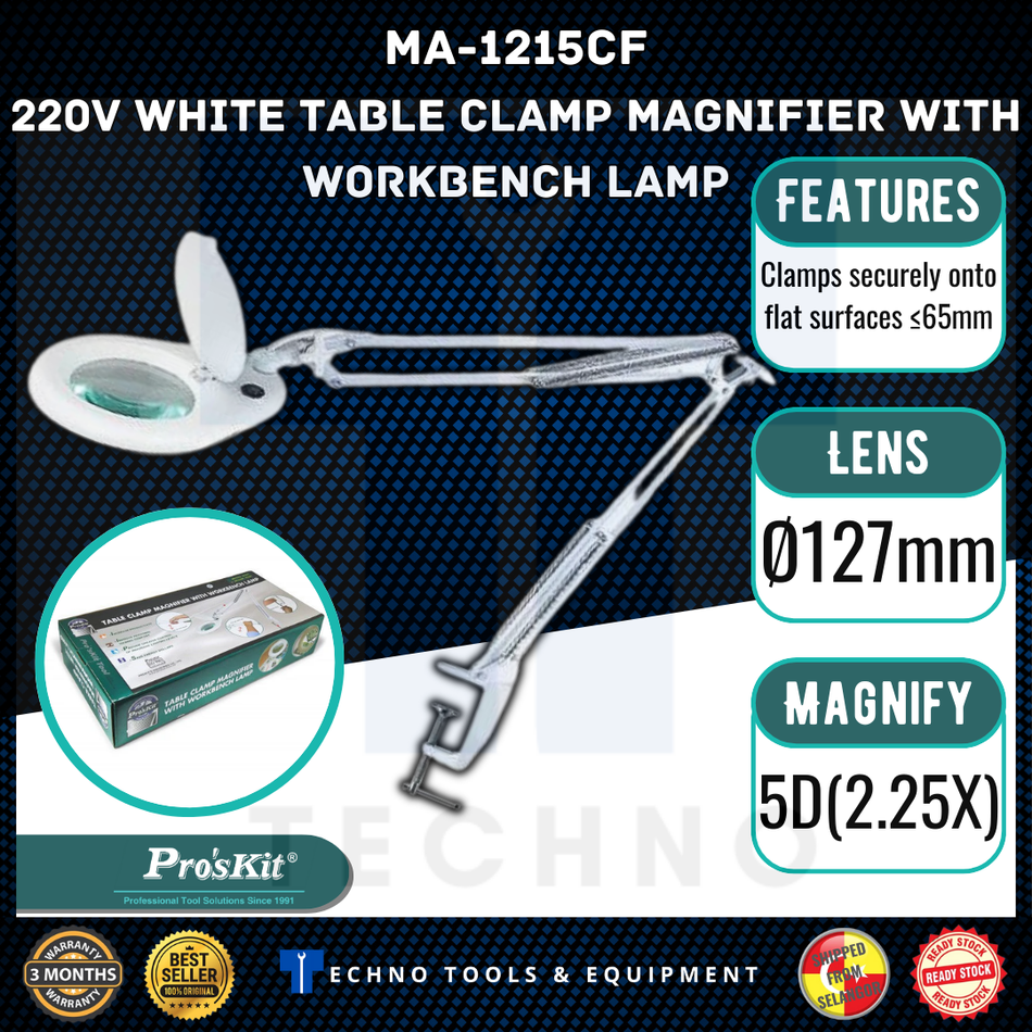 PRO'SKIT MA-1215CF Magnifier Workbench Lamps 220V (White)