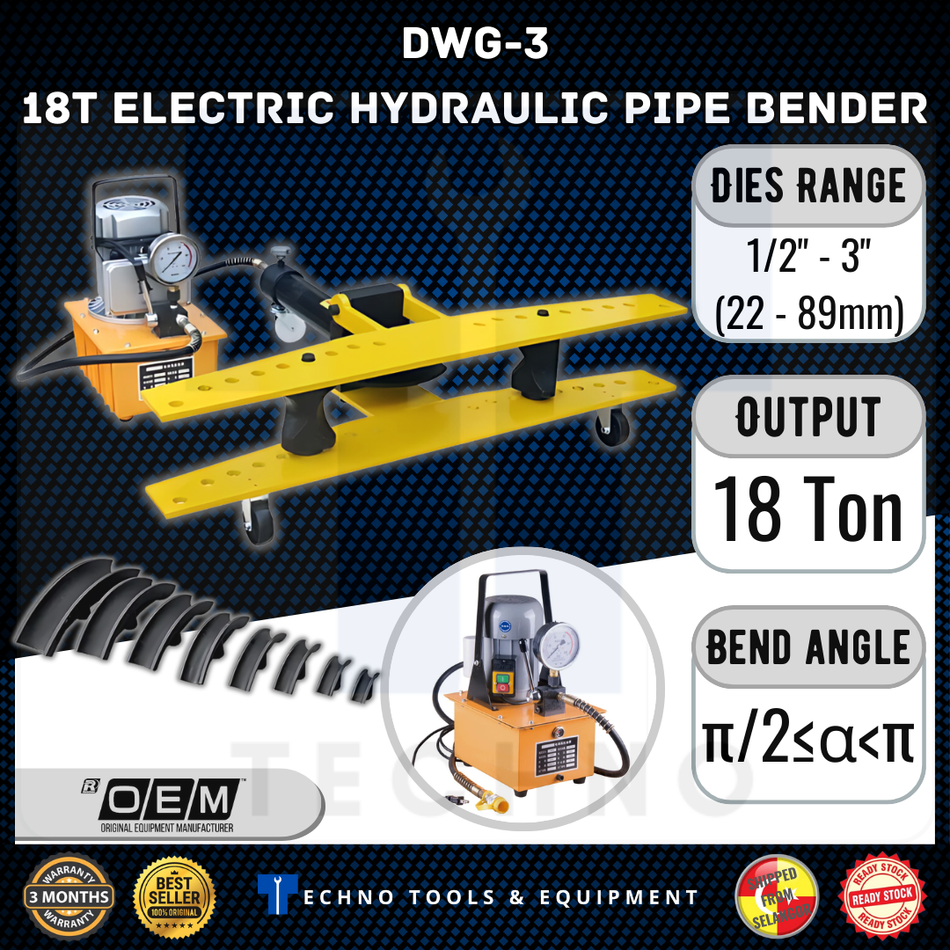 Electric Hydraulic Pipe Bender DWG-4 1/2"-3" 18T