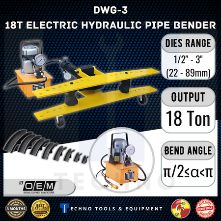 Electric Hydraulic Pipe Bender DWG-3 1/2"-3" 18T OEM