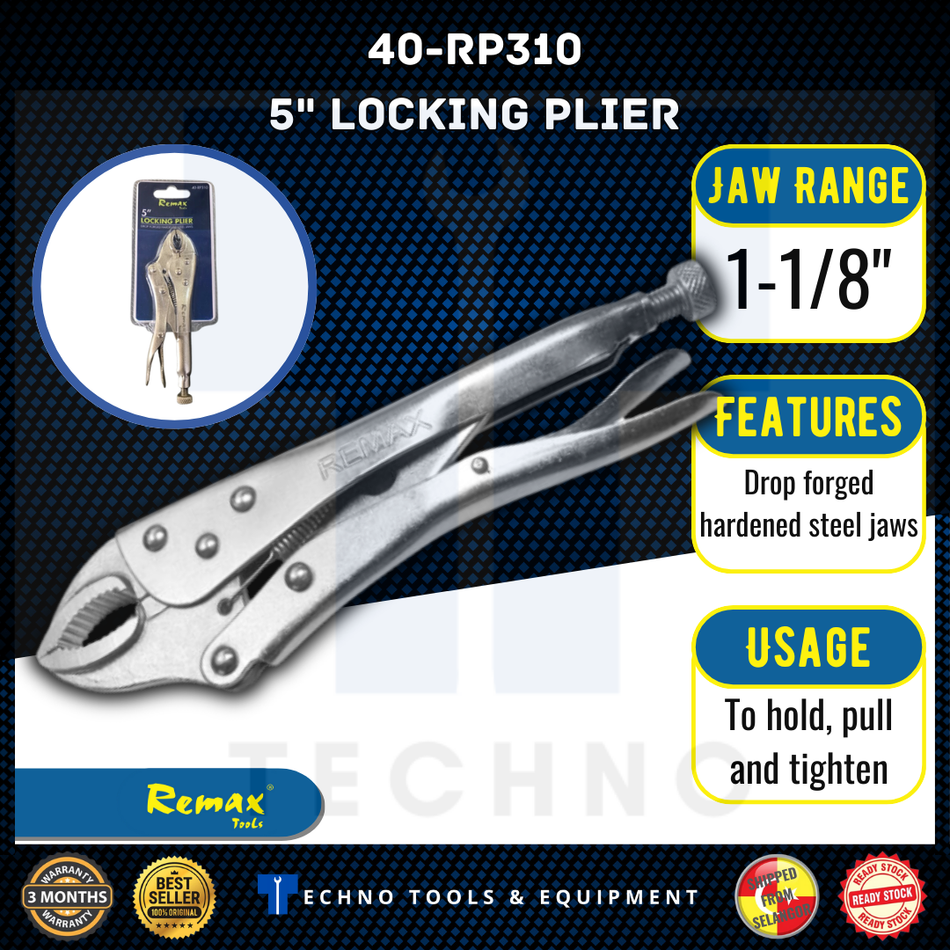 REMAX 40-RP309 ~ 40-RP312 Locking Plier 4"/ 5"/ 7"/ 10"/ 12"