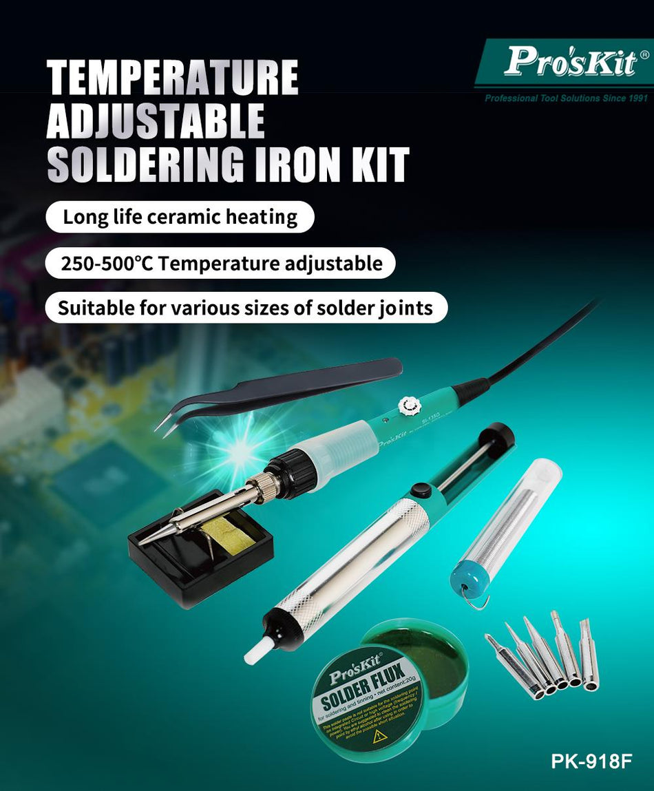 PRO'SKIT PK-918F Temperature Adjustable Soldering Iron Kit