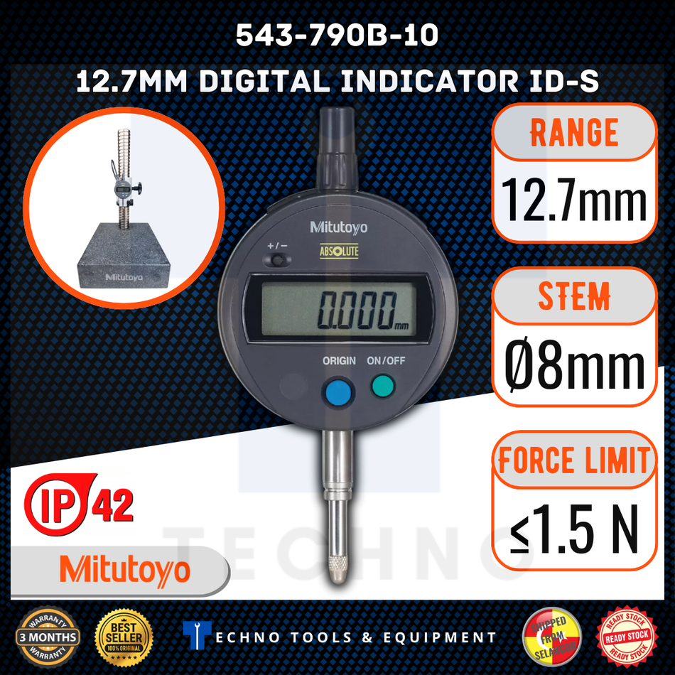 MITUTOYO 543-790B-10 12.7MM Digital Indicator Gauge ID-S