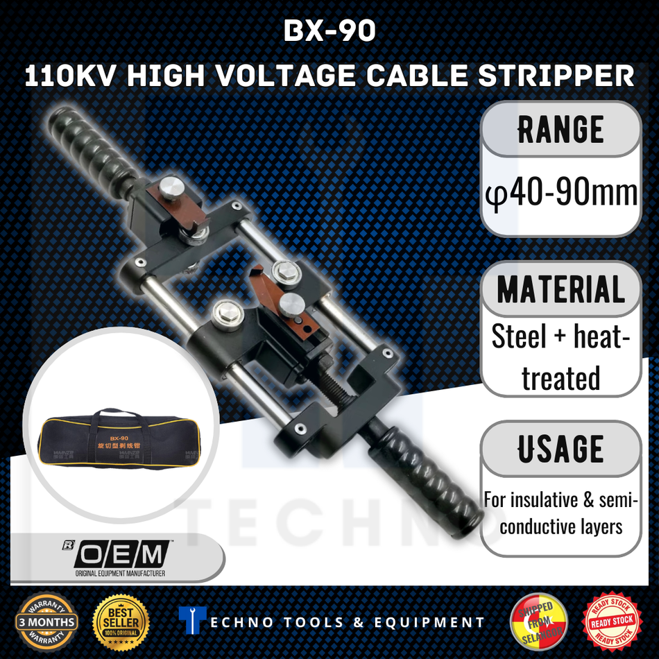 BX-90 110kV High Voltage Cable Stripper / Cutter Tool for Insulator & Semiconductor Layer Removal