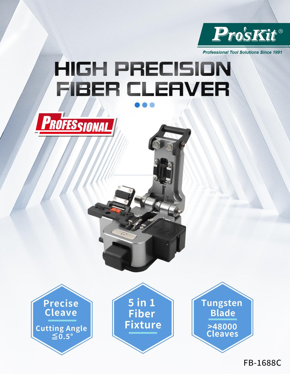 PRO'SKIT FB-1688C High Precision Fiber Cleaver with Scrap Collector (5 in 1 Fixture)