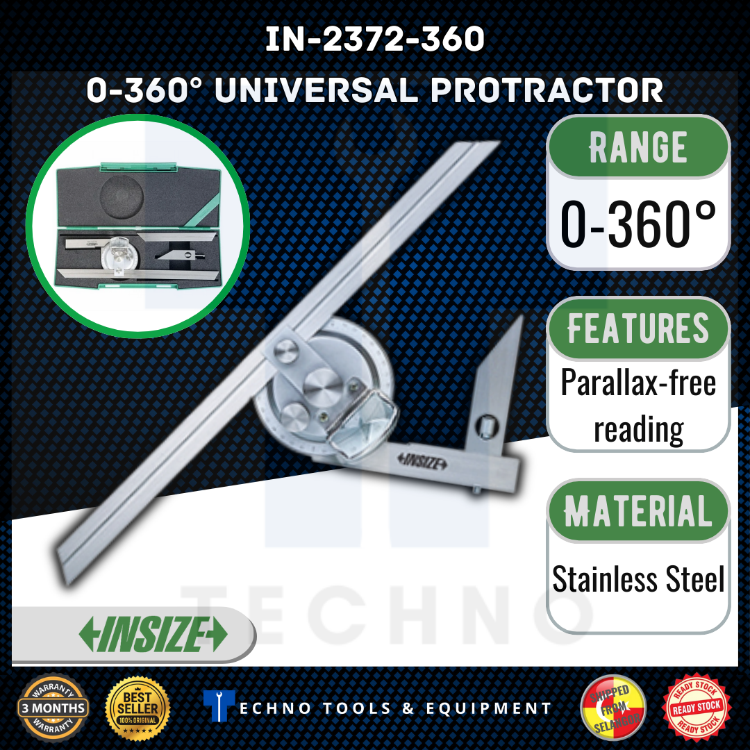 INSIZE 2372-360 0-360° Universal Protractor IN-2372-360 INSIZE
