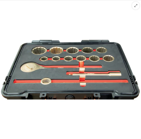 Kennedy Non-Sparking 3/4" Square Drive Socket Set, Al-Br, 14pc KENNEDY