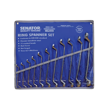 Senator 11pc Chrome Vanadium Ring Spanner Set 6–32mm SENATOR