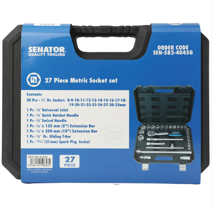 Senator 1/2" Drive 27-Piece Metric Socket Set SENATOR