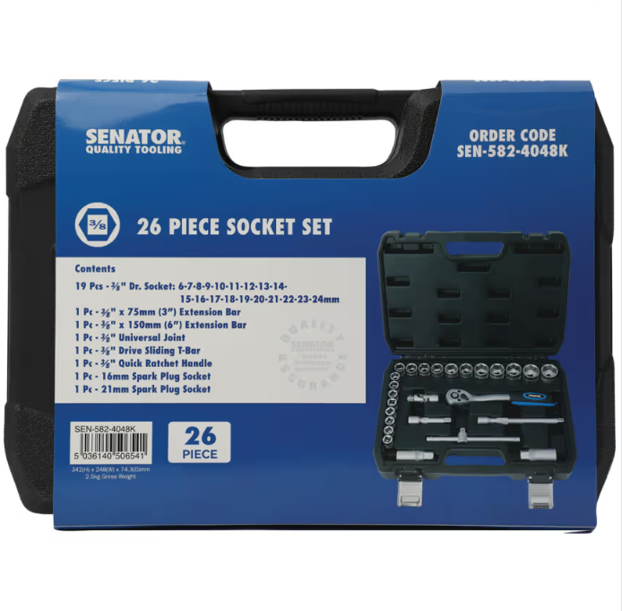 Senator 3/8" Drive 26-Piece Metric Socket Set SEN5824048K SENATOR