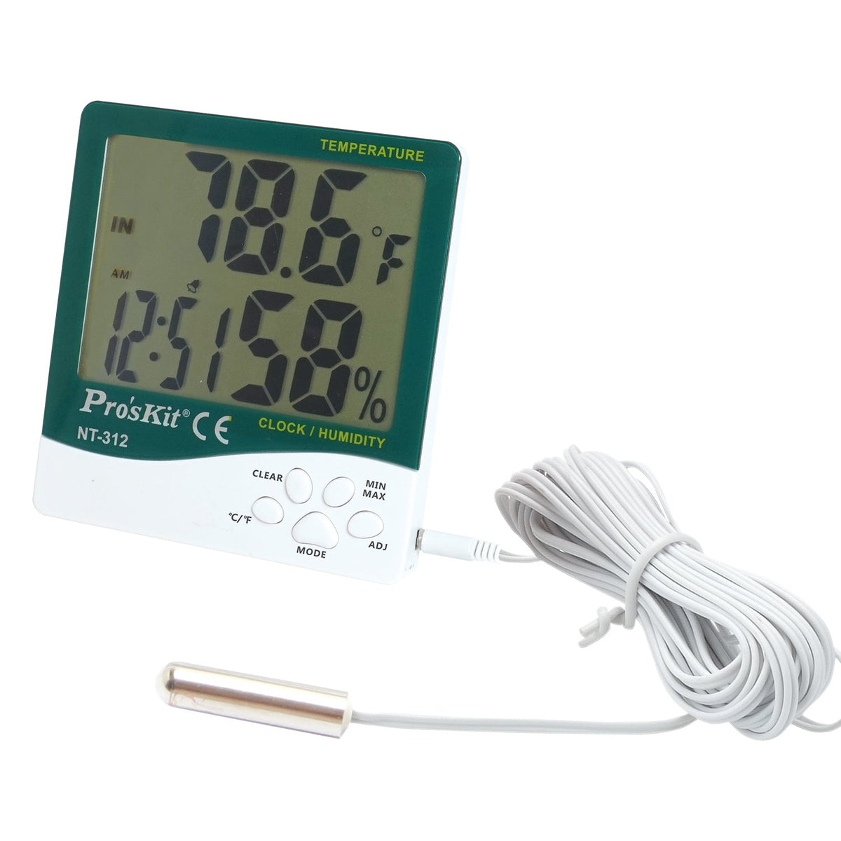 Pro’sKit NT‑312 Digital Temperature Humidity Meter With Probe 3 Months Warranty PRO'SKIT