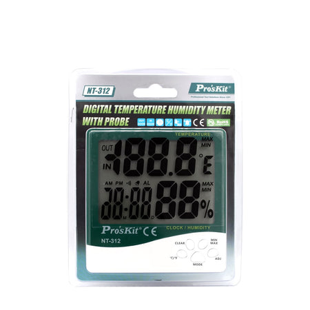Pro’sKit NT‑312 Digital Temperature Humidity Meter With Probe 3 Months Warranty PRO'SKIT