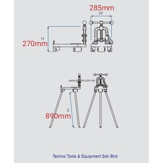REMAX 2# HINGED PIPE VISE WITH TRIPOD STAND 40-PT655