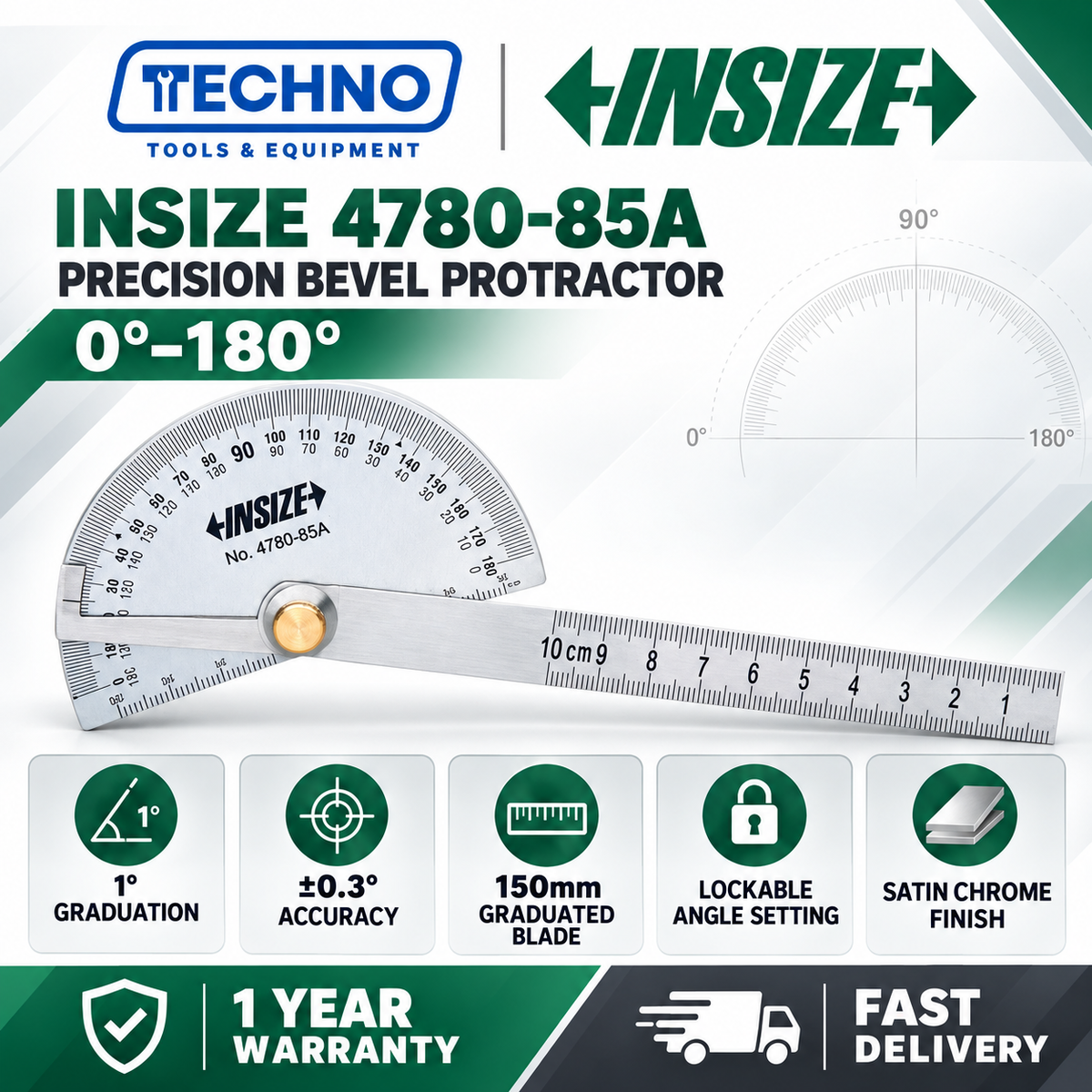 INSIZE 4780-85A Precision Bevel Protractor INSIZE