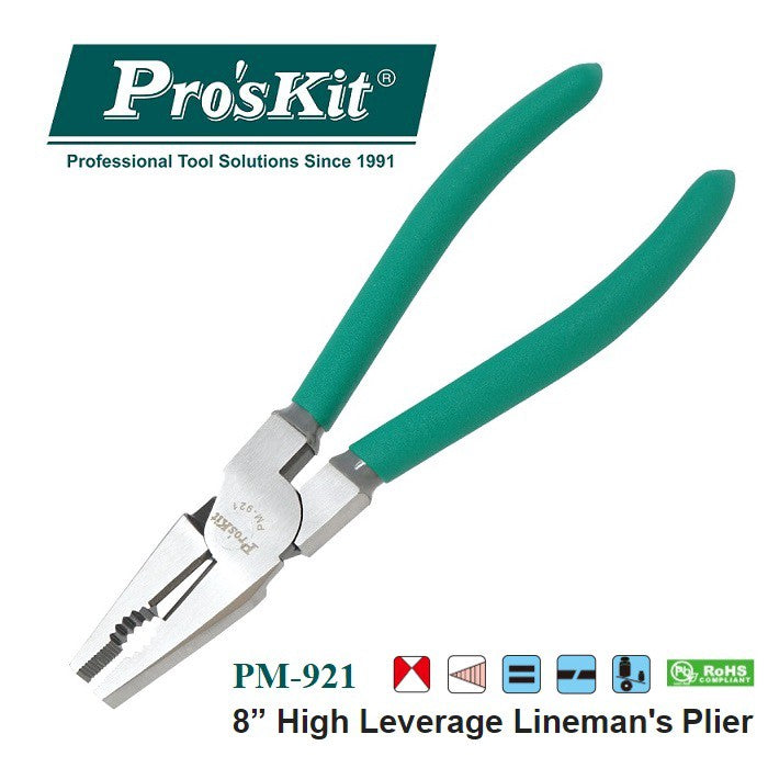Pro'sKit PM-921 8"High Leverage Lineman'sPlier (207mm)