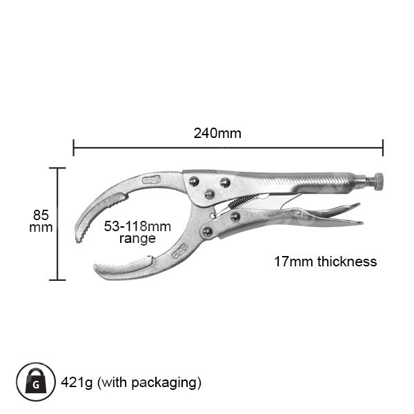 REMAX 70-FP250 53-118mm OIL FILTER MASTER LOCKING PLIER | 3 Months Warranty