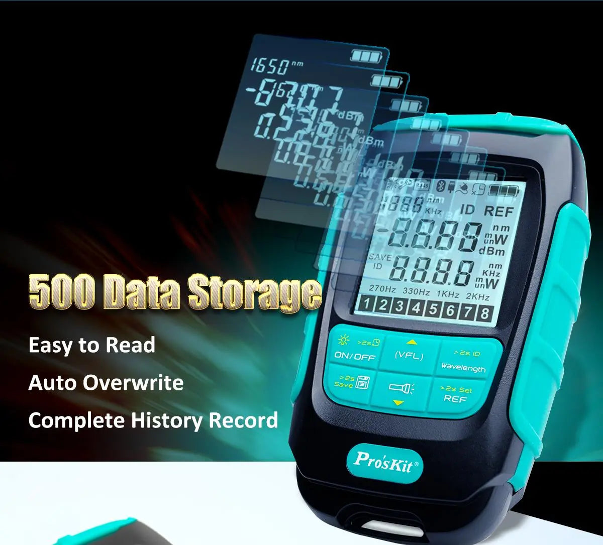 PRO'SKIT MT-7617 Mini Palm 2 in 1 fiber Optical Power Meter LED Flashlight (No Laser) | 3 Months Warranty PRO'SKIT