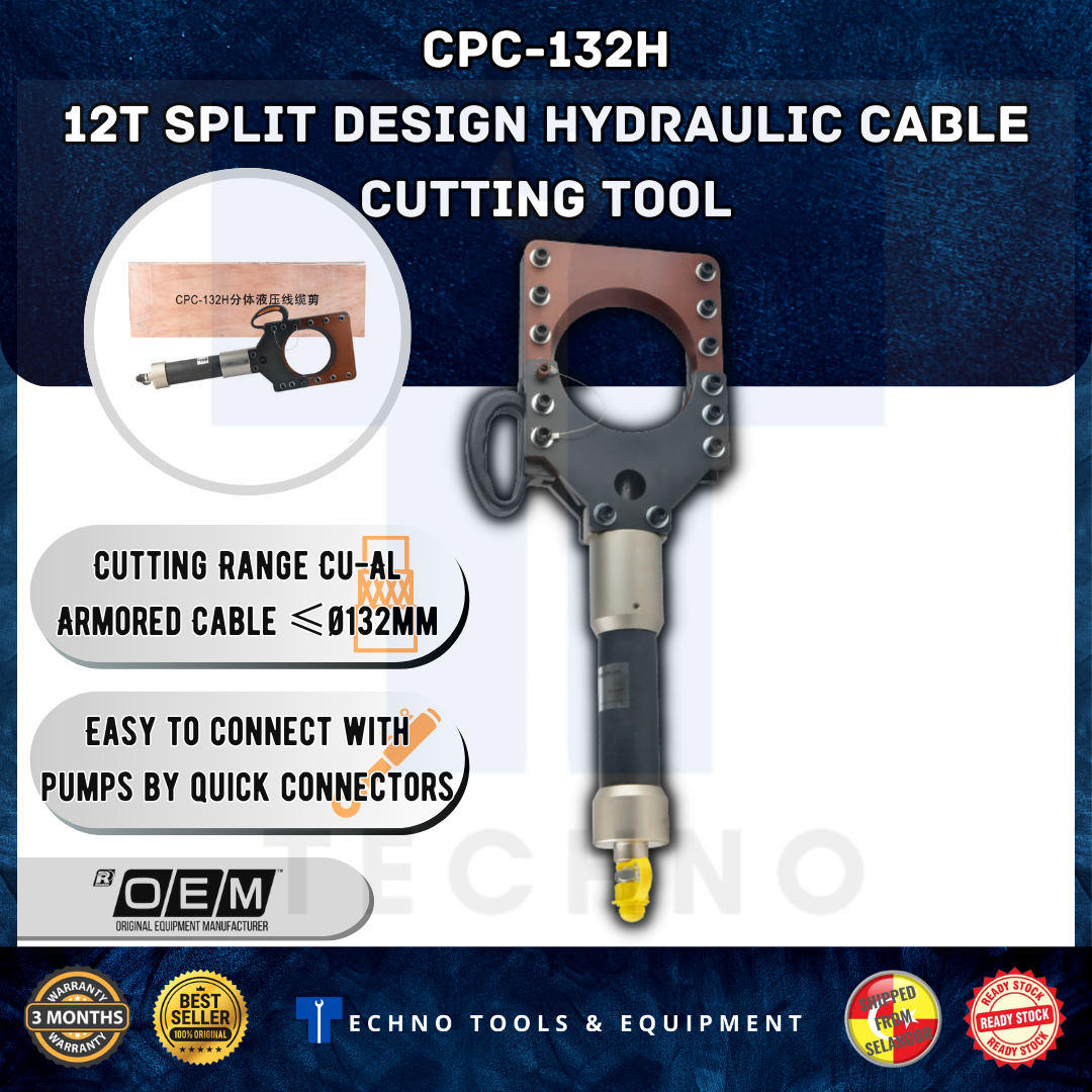 CPC-50H - 132H / 7-12Ton Split Design Hydraulic Cable Cutting Tool for Cu-Al Armored Cable Cutter OEM