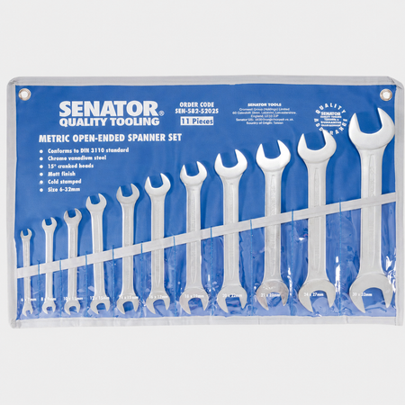 Senator 6-32mm C/V Open-Ended Spanner Set 11 Piece SENATOR