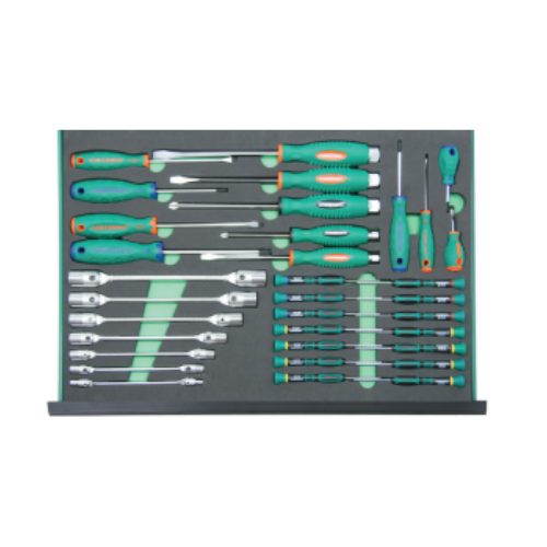 JONNESWAY 34PCS SCREWDRIVER, DOUBLE FLEX. SOCKET AND PRECISION SD SET ITEM NO.:D737134SV