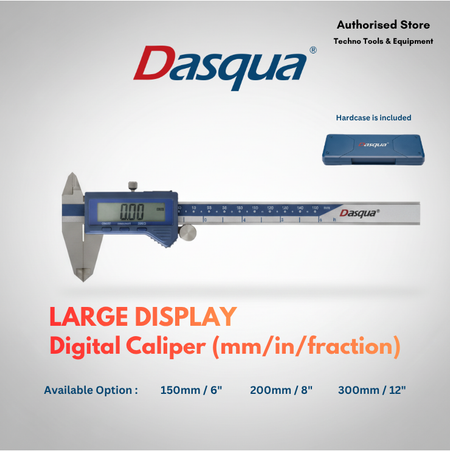DASQUA Digital Caliper | Large LCD | 6" 8" 12" Stainless Steel DASQUA