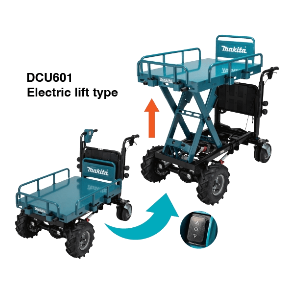 Makita DCU601Z 36V Battery Powered Wheelbarrow for Heavy Load Transport