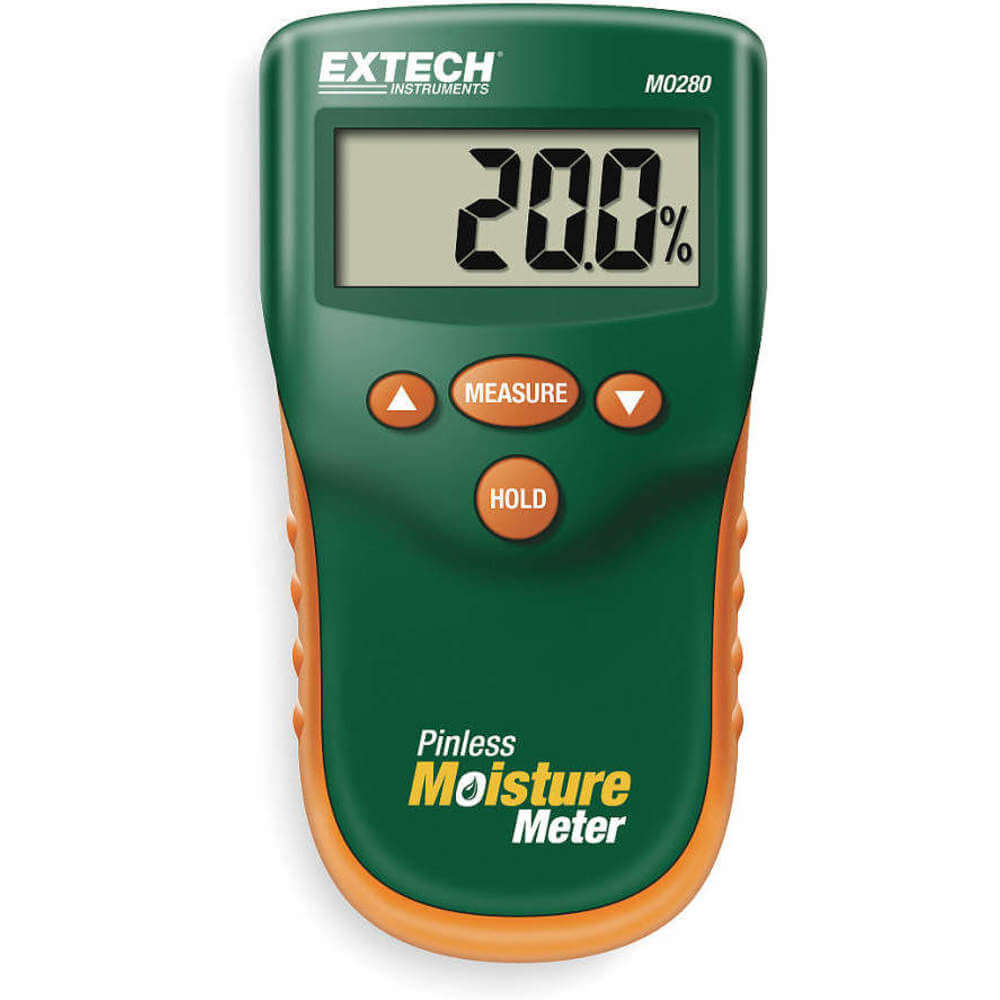 EXTECH MO280 Moisture Meter, 99% Max, LCD Display, Battery-Powered EXTECH
