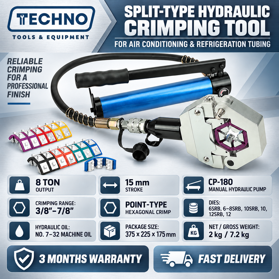 Ready Stock Hydraulic Crimping Tool Auto A/C Hose Crimper for Repair Air Conditioner Pipes OEM