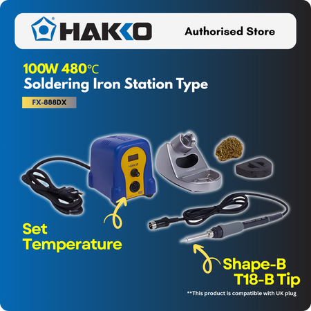 Hakko FX-888DX 100W 480 degree soldering iron station with shape-B T18-B Tip