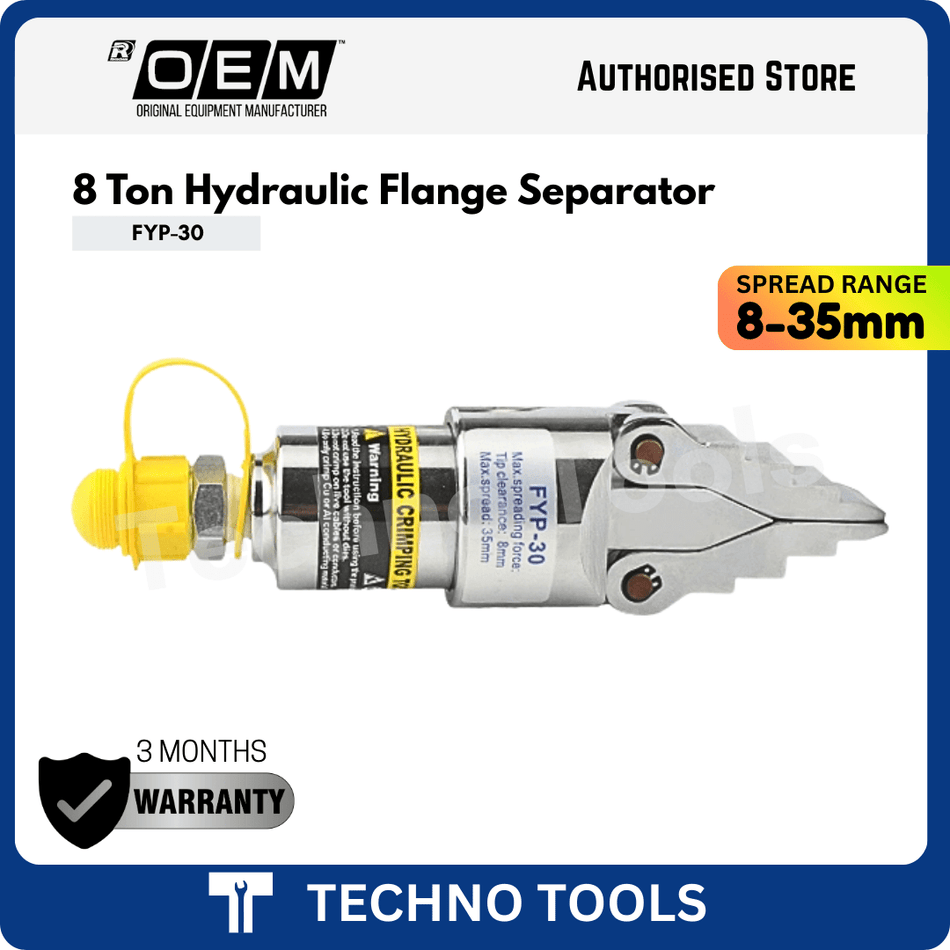 FYP-30 8 Ton Hydraulic Flange Separator 8-35mm Range | 3 Months Warranty Techno Tools & Equipment