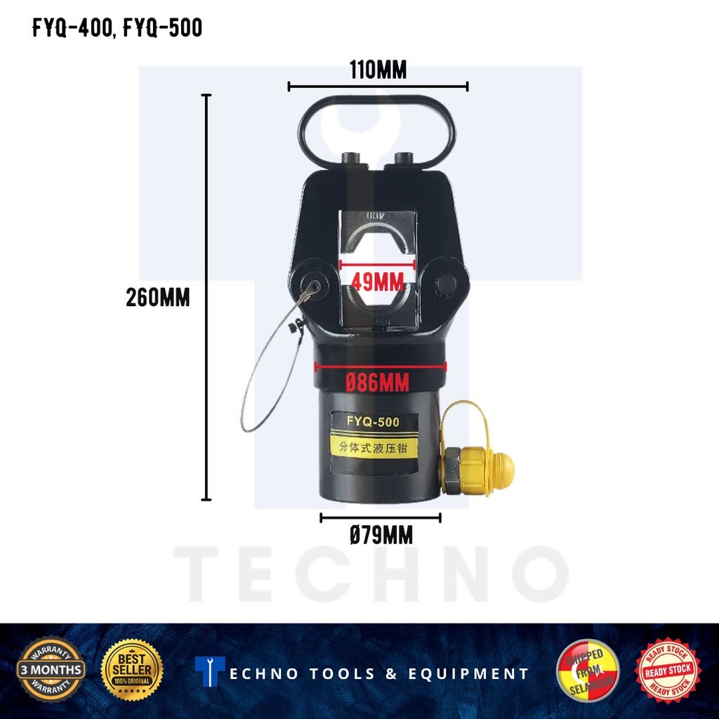 FYQ-300 / FYQ-400 / FYQ-500 Split Hydraulic Crimping Tool, 20T Output Techno Tools & Equipment