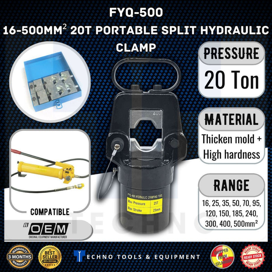 FYQ-300 / FYQ-400 / FYQ-500 Split Hydraulic Crimping Tool, 20T Output Techno Tools & Equipment