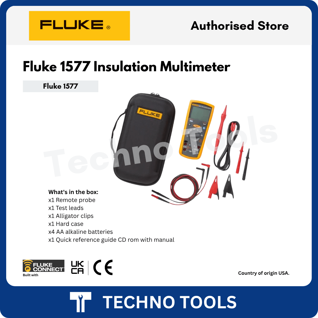 Fluke 1577 Insulation Multimeter with test leads, remote probe, and carry case – by Techno Tools authorised store.
