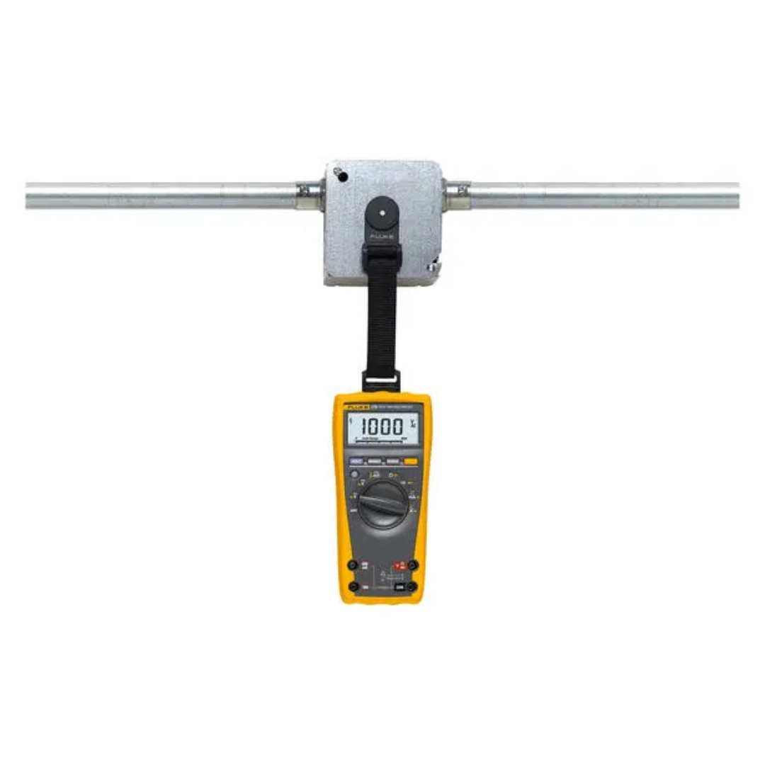 Fluke 179 Digital Multimeter hanging with TPAK ToolPak™ Magnetic Meter Hanger