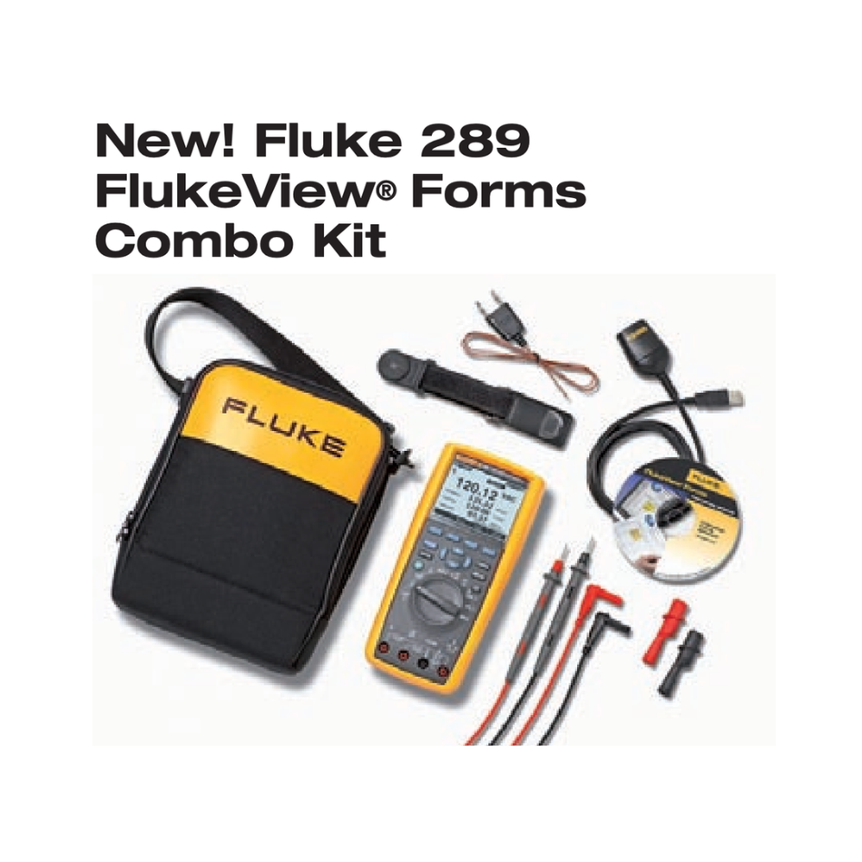 Fluke 289 True-RMS Data Logging Multimeter | 50,000 Counts CAT IV 600V — Solo & Combo Kit FLUKE