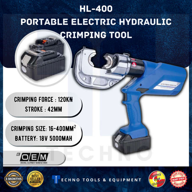 EZ-400 Portable Battery Electric Hydraulic Crimping Tool for Cable 16-400mm² HL-400