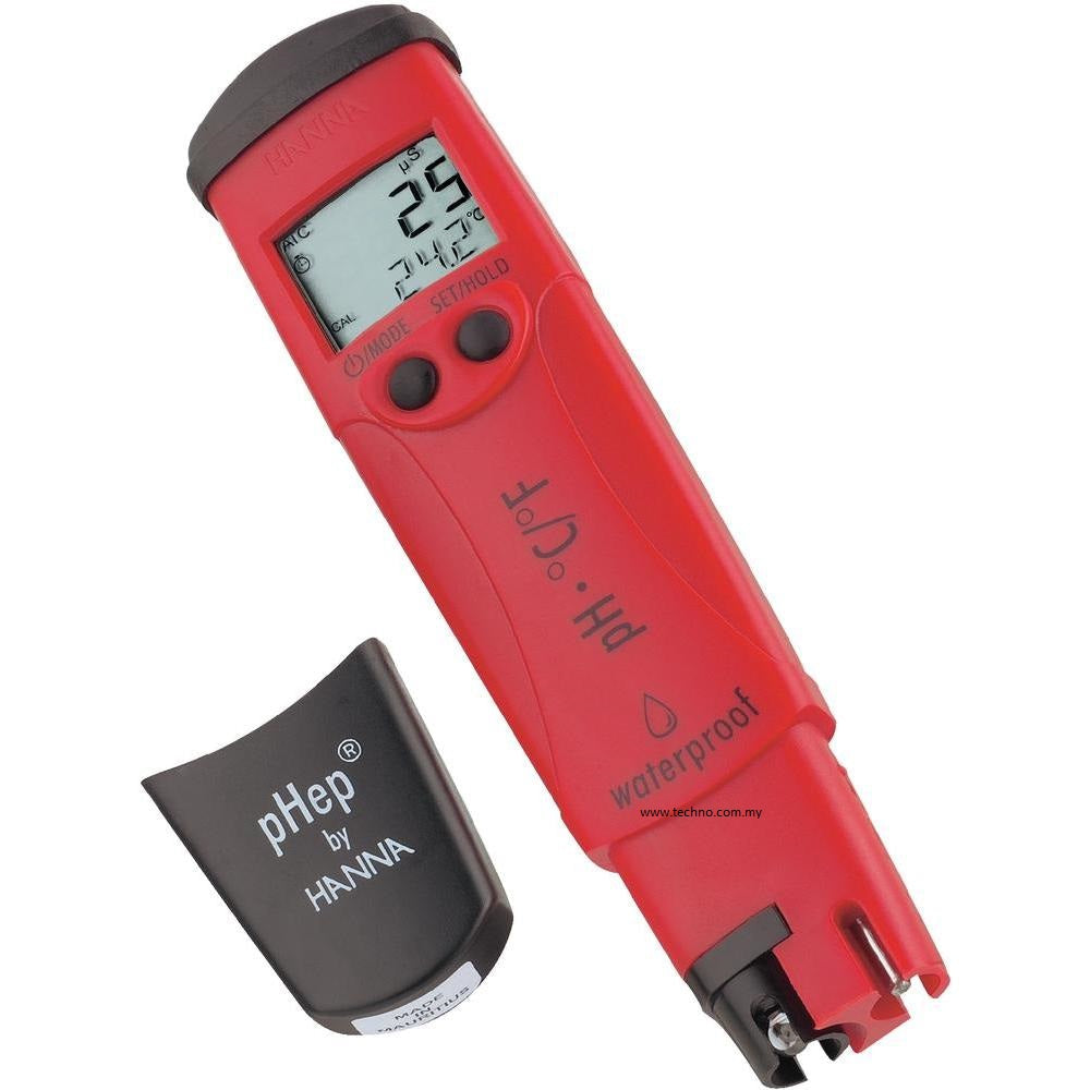 Hanna HI-98127 pHep4 portable pH meter, -2.0 to 16.0 pH range, waterproof & floating, ATC, auto calibration, BEPS. Shop now!
