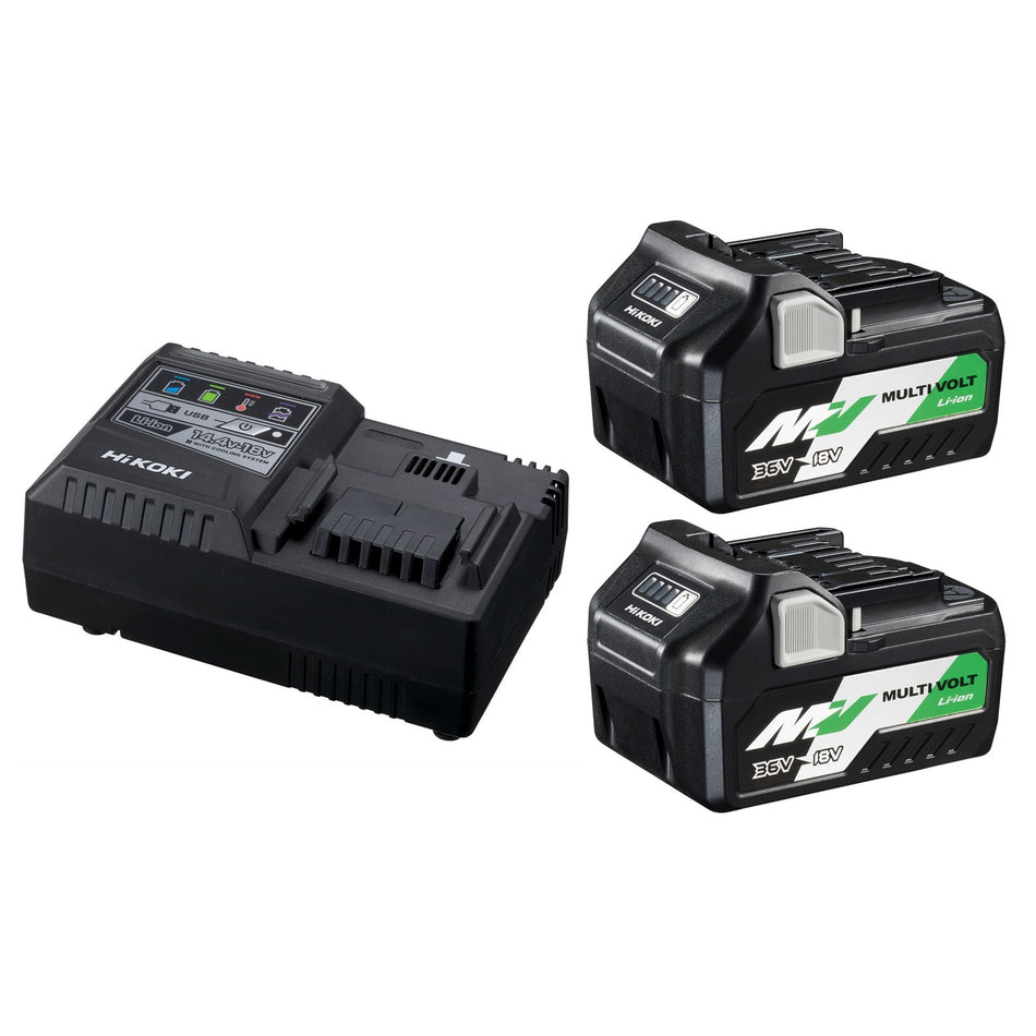 HiKOKI Li-ion Battery 36V2.5 x 2pcs, Fast Charger x 1pc