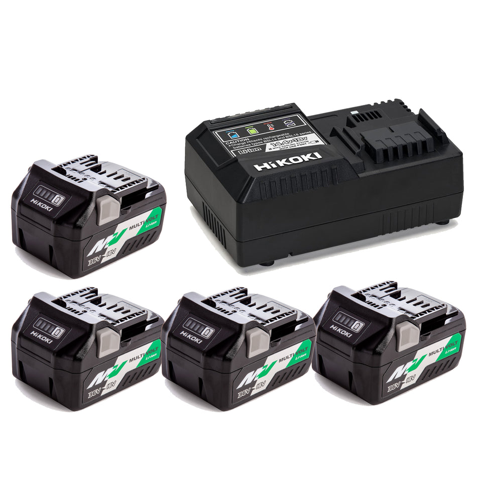 HiKOKI Li-ion Battery 36V2.5 x 4pcs, Fast Charger x 1pc