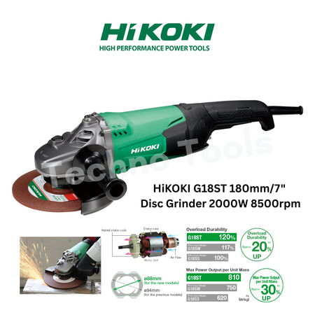 HiKOKI G18ST 180mm/7" Disc Grinder 2000W 8500rpm HIKOKI