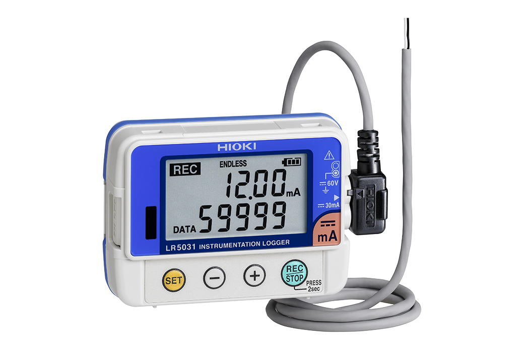 Hioki LR5031 instrumentation logger with digital display on a white background, Malaysia local supplier Techno Tools & Equipment Sdn Bhd