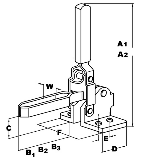 INDEXA V450SS SOLID BAR VERTICAL CLAMP IND443870K INDEXA