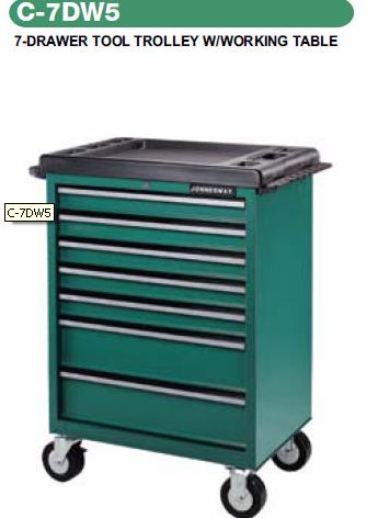 JONNESWAY 7-DRAWER TOOL TROLLEY W/WORKING TABLE C-7DW5