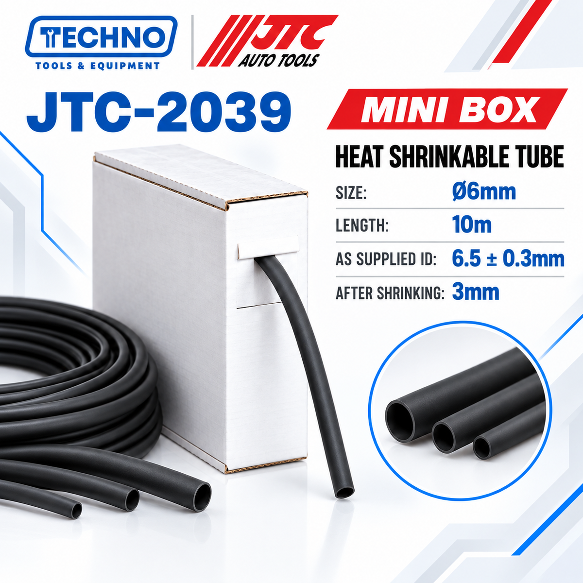JTC Heat Shrinkable Tube Mini Box | Ø2–10mm, 10–15m JTC