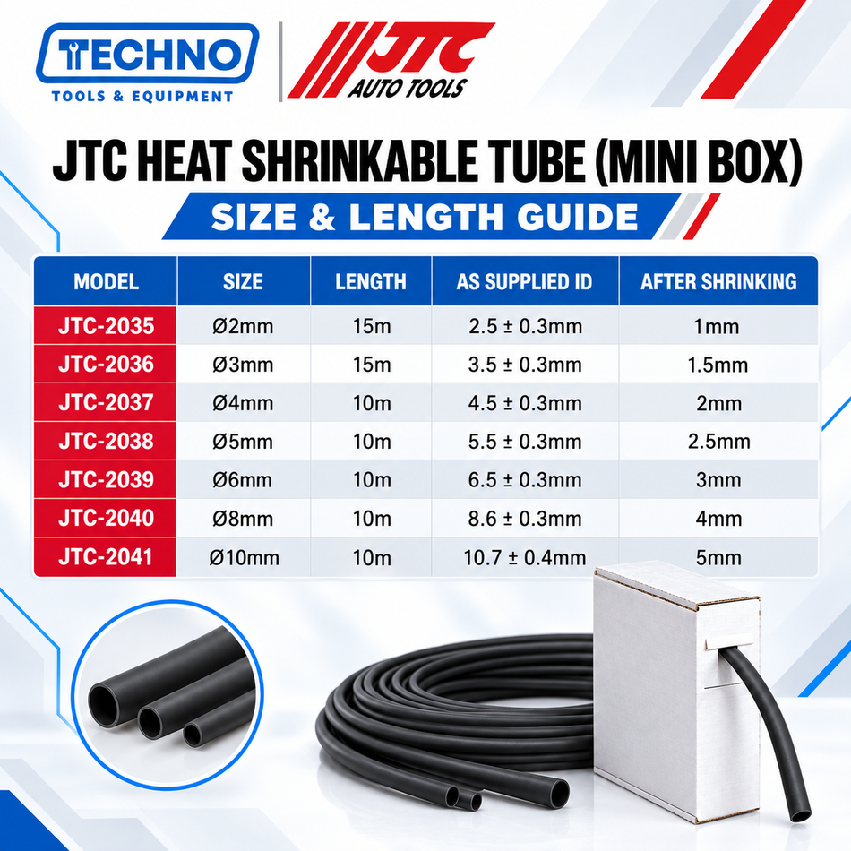 JTC Heat Shrinkable Tube Mini Box | Ø2–10mm, 10–15m JTC